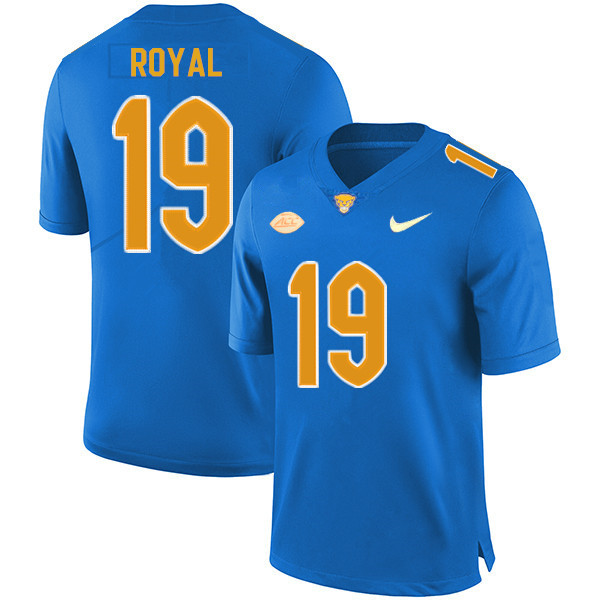 Men #19 Jahvante Royal Pitt Panthers College Football Jerseys Sale-Royal